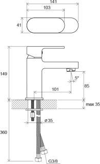 Смеситель Ravak CR 012.00 Chrome X070041 для раковины